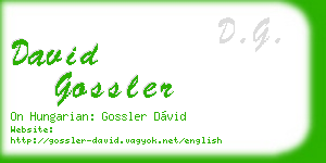 david gossler business card